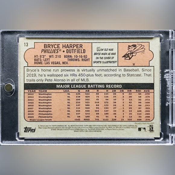 Bryce Harper - 2021 Topps Heritage #13 - Picture 2 of 2